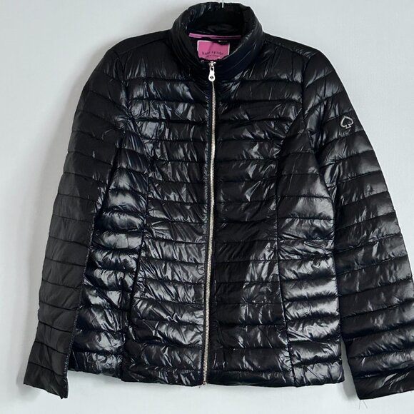 Kate Spade Down Puffer Hooded Black Jacket Womens - Picture 3 of 11